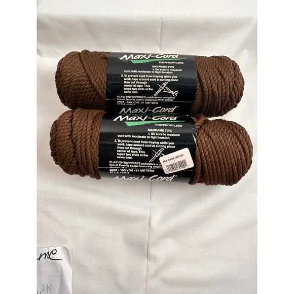 Maxi Cord Twisted Dark Brown Polypropylene 6mm 100Yd Macrame 2 Pack - Picture 4 of 5